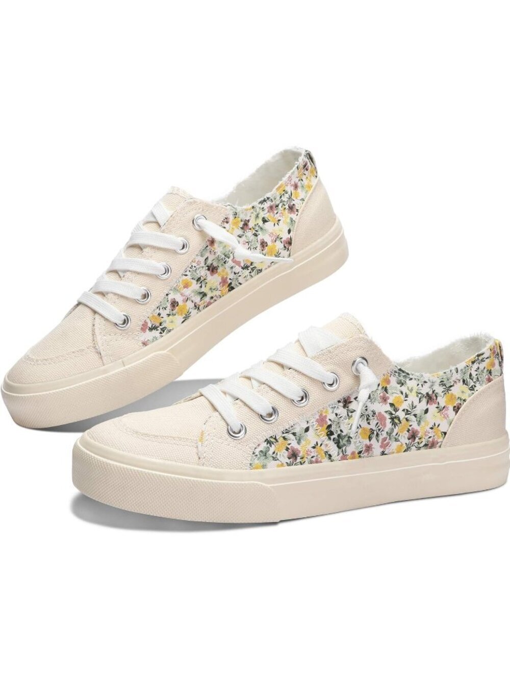 Women's Yellow Canvas Rubber Canvas Washed And Closed Toe Canvas Slip On Sneaker